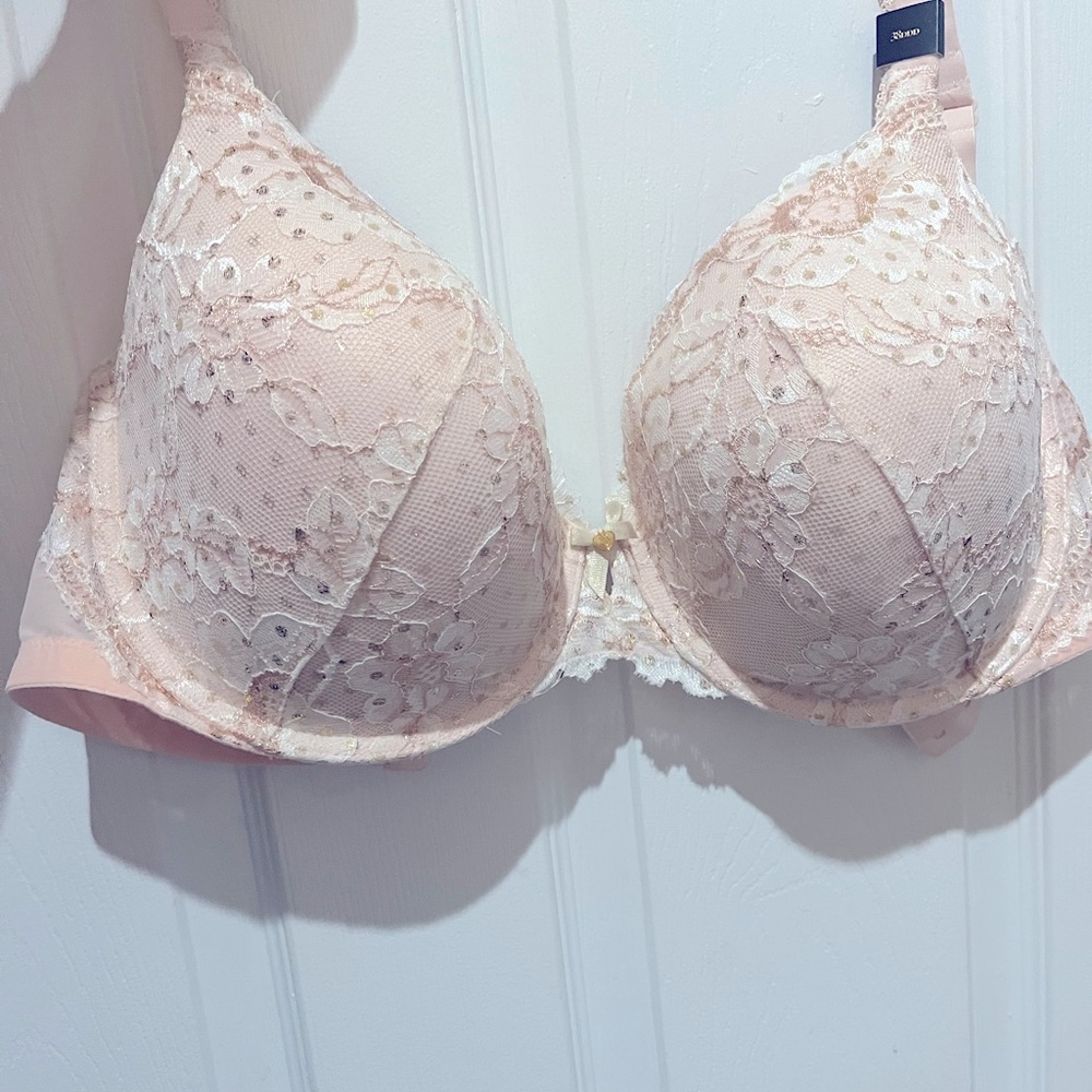 Blush pink and gold with lace 38DDD